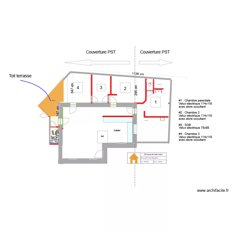 257 Forbin Projet V5 Couverture VELUX. Plan de 