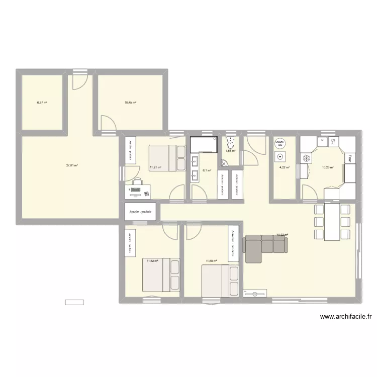 Plan maison 23/08/26. Plan de 11  et 142 m²