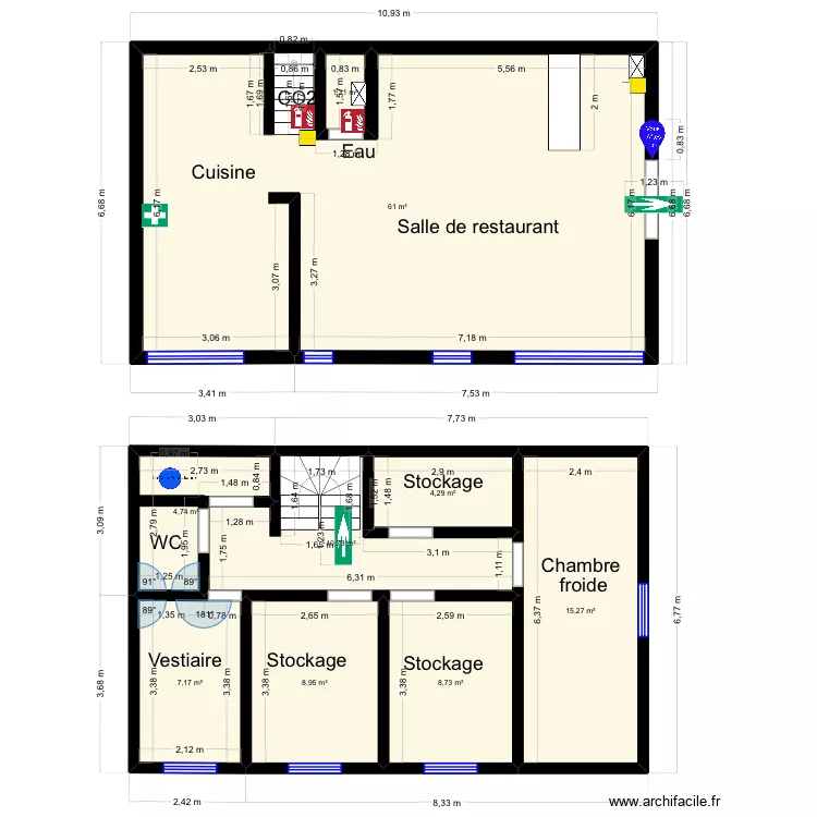 La cure gourmande. Plan de 9  et 122 m²