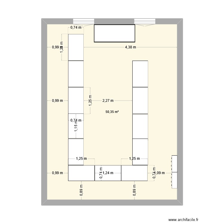 Formation - V1. Plan de 1 pièce et 50 m2