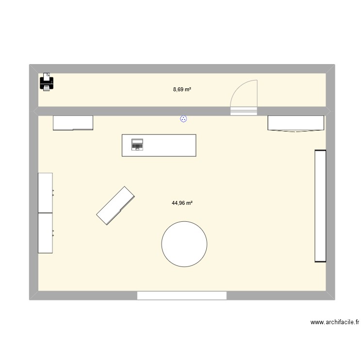 Plan Adopt'. Plan de 2 pièces et 54 m2