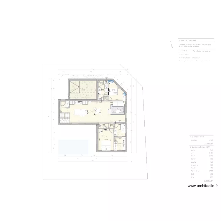 plan final maison. Plan de 10  et 123 m²