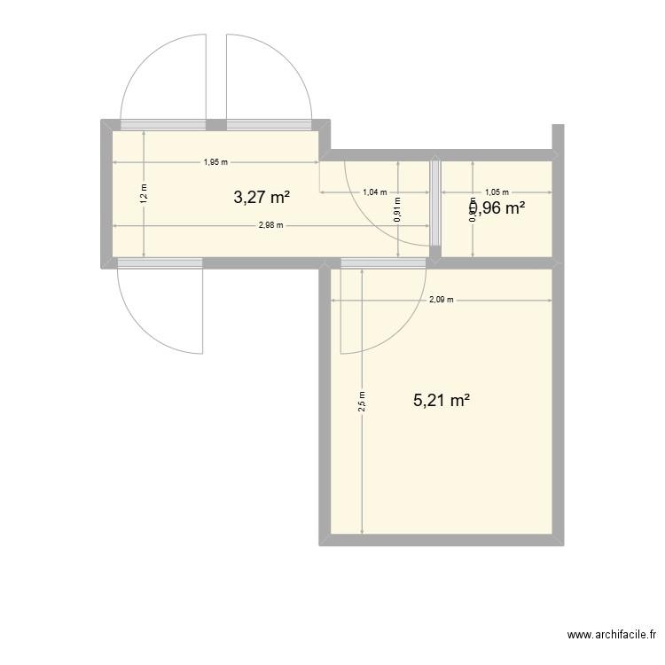 Victor DRAP R+1 à valider. Plan de 3 pièces et 9 m2