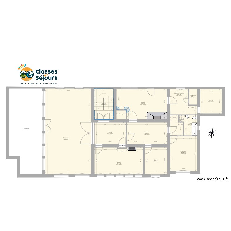 Christiania R+1. Plan de 15 pièces et 258 m2
