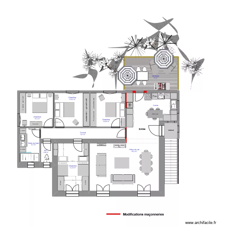 PLAN DE L'ETAGE FRANCESCHI. Plan de 