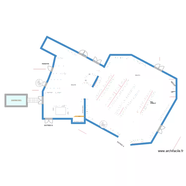 FANTASTIKCON 2026 PREVISION PLAN POSITIONVERTICAL. Plan de 1  et 7 m²
