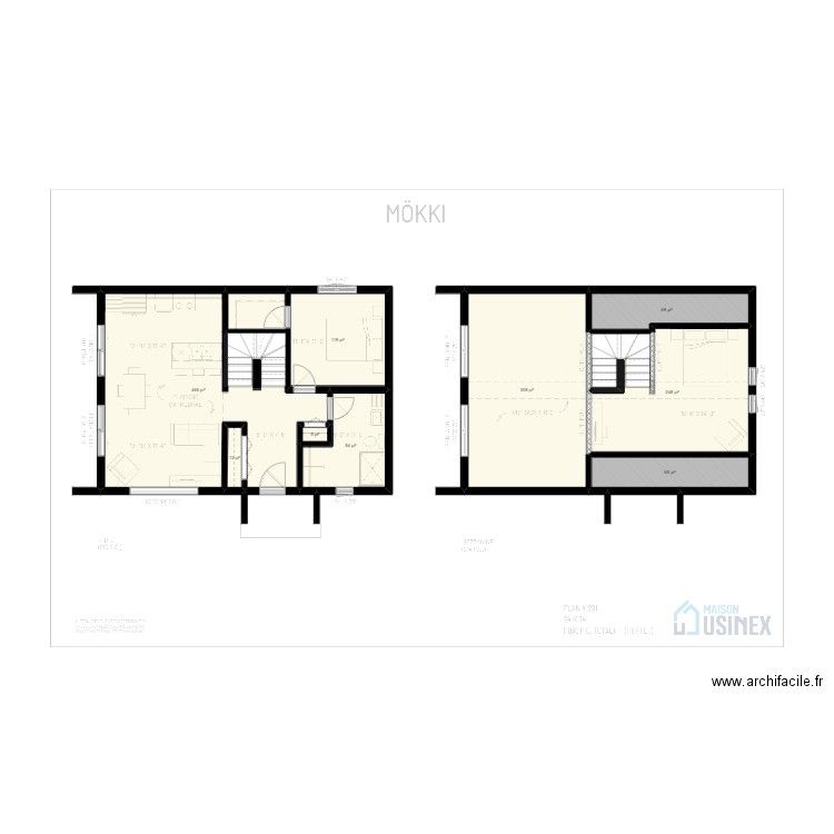 MÖKKI 24' X 34' - PLAN VIERGE. Plan de 9 pièces et 128 m2