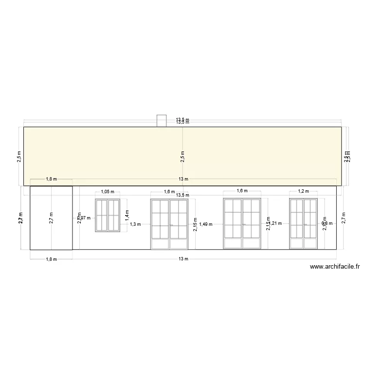 villa coupe sud. Plan de 