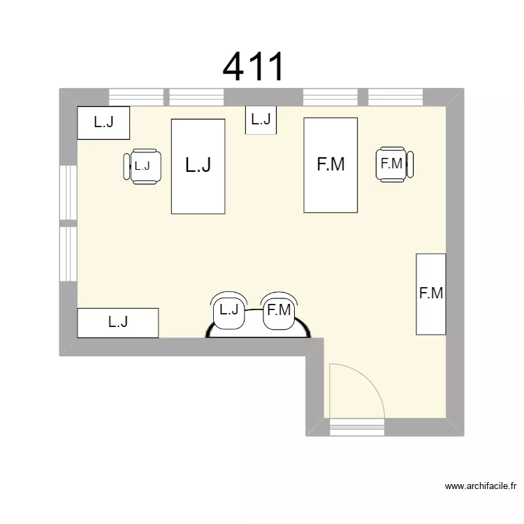 Bureau R 411 - L.JUBIN - F.MIRAMOND-SCARDIA. Plan de 