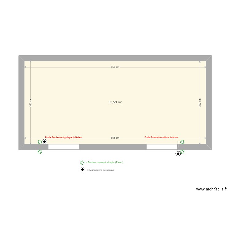 SSR LA MENAUDIERE. Plan de 1 pièce et 34 m2