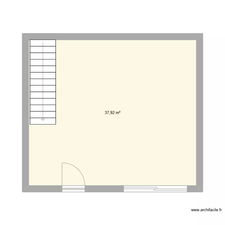 RDC Marceau. Plan de 1  et 38 m²