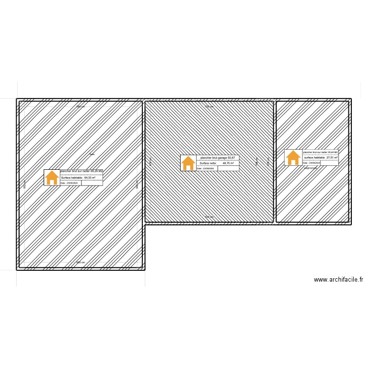 plancher sur radier+ plancher garage. Plan de 0 pièce et 0 m2