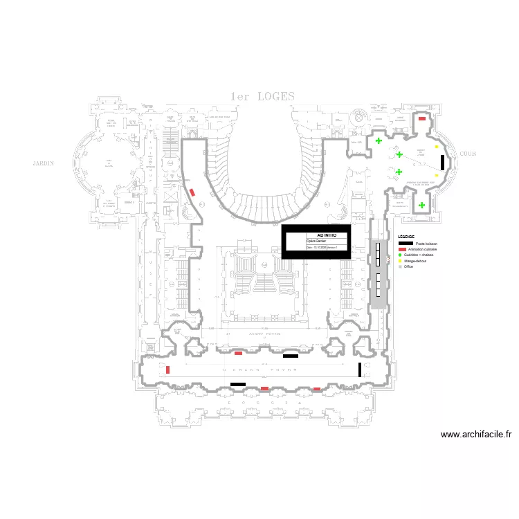 Grand foyer. Plan de 