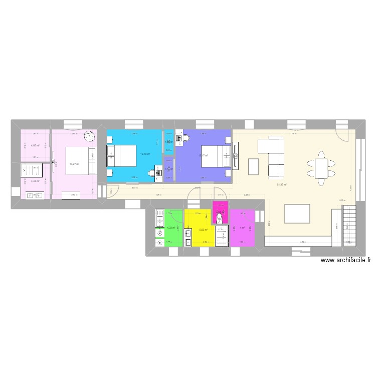 bonneviale 2. Plan de 12 pièces et 125 m2