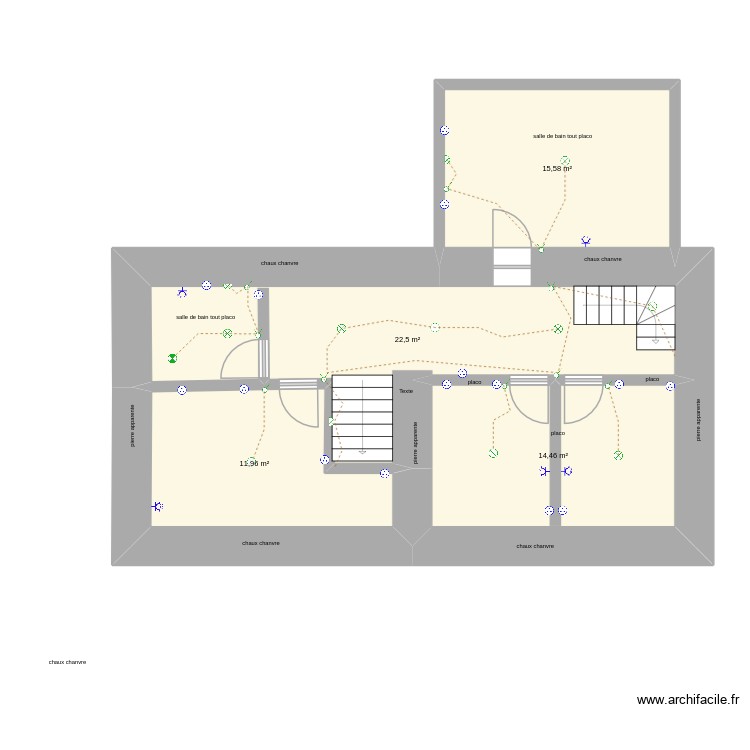 fourlon étage 1. Plan de 0 pièce et 0 m2