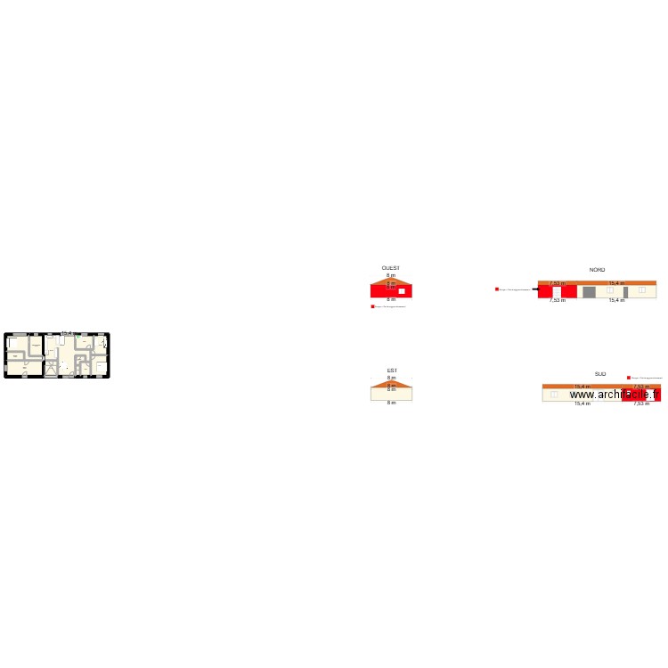 Plan laruscade avec cotes. Plan de 11 pièces et 142 m2