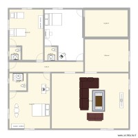 plan de 3 chambres salon