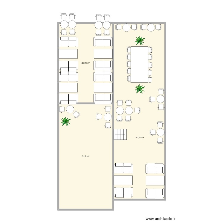 terrasse L'indus. Plan de 3 pièces et 106 m2