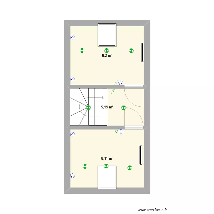 2 &eacute;tage. Plan de 