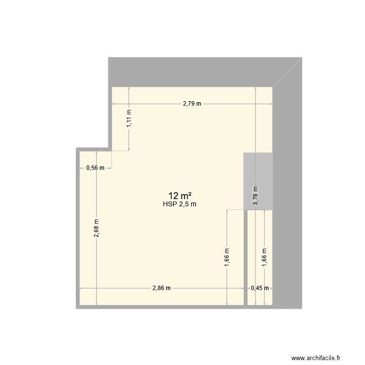 Grenier Condé. Plan de 1 pièce et 12 m2