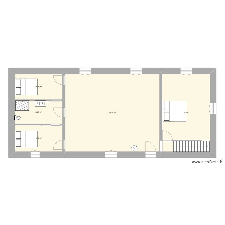 Christope mirepoix. Plan de 5 pièces et 107 m2