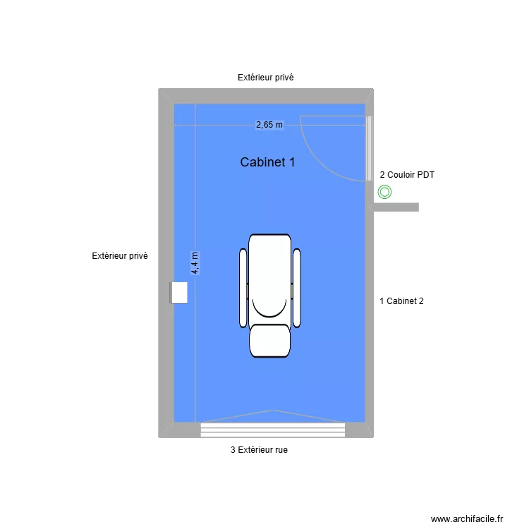 31720 Cabinet 1. Plan de 1  et 12 m²