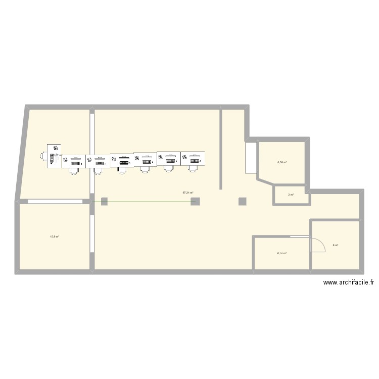 Fonataine - ChatGPT. Plan de 7 pièces et 156 m2