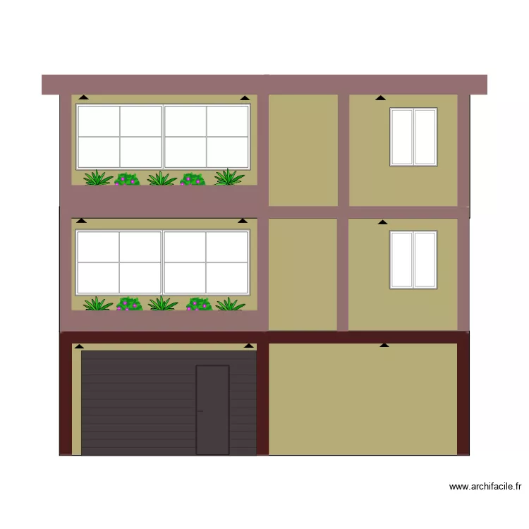 plan façade vue de face R+2 kitambo. Plan de plan façade vue de face R+2 kitambo. Plan de