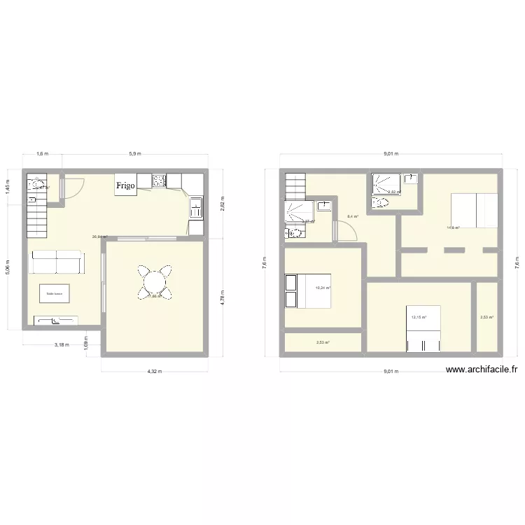 Maison 117 m² a étage terrain pente. Plan de Maison 117 m² a étage terrain pente. Plan de