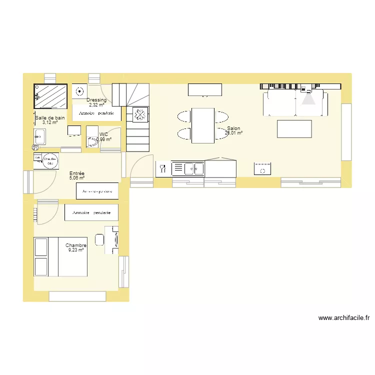 Cabane_mod&egrave;le L. Plan de 