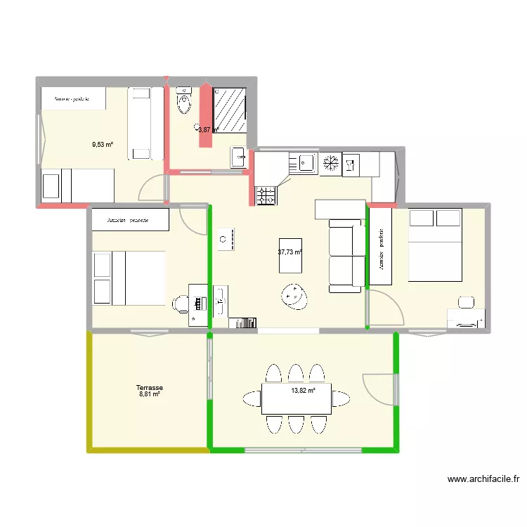 Campe modifi&eacute;e 1. Plan de 