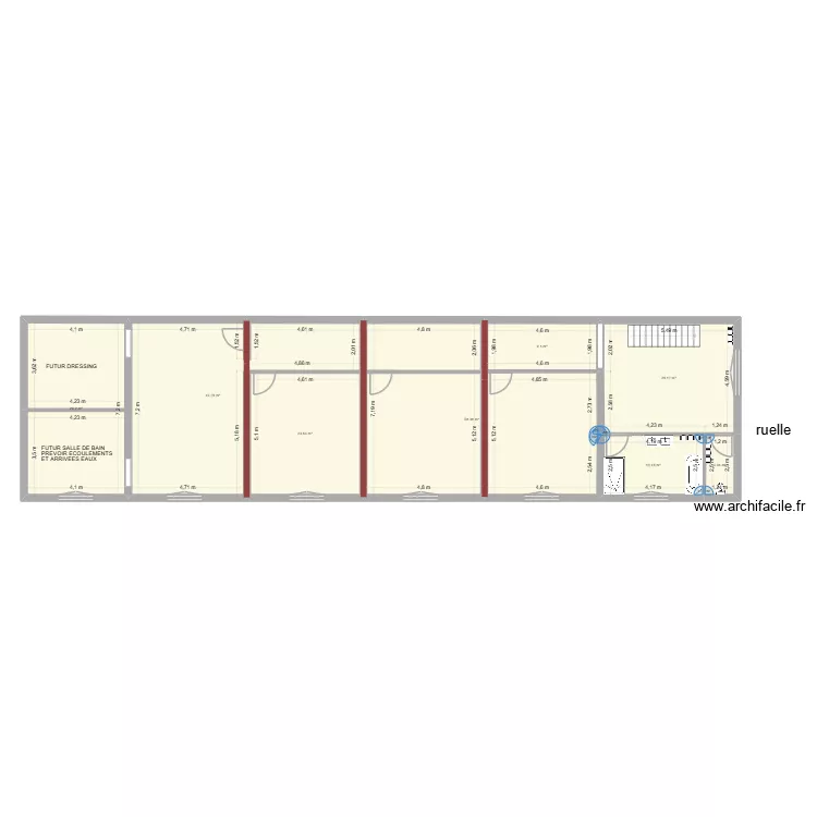 ETAGE MARCQ FLORIAN. Plan de 8  et 202 m²