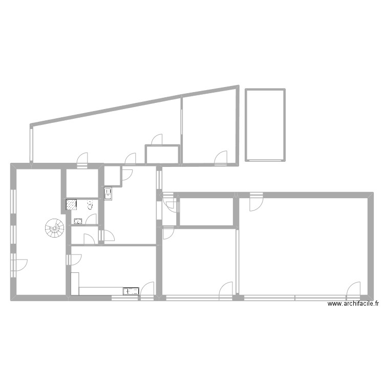 Astrid 2 RDC portes fenêtres + éléments. Plan de 9 pièces et 283 m2