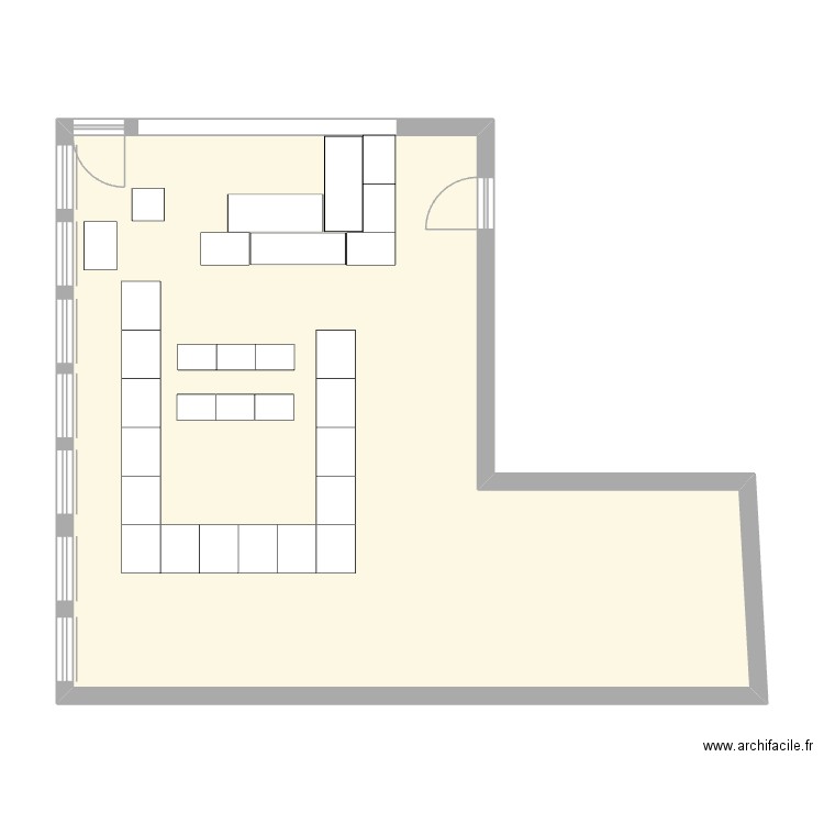 Salle  de classe. Plan de 1 pièce et 66 m2