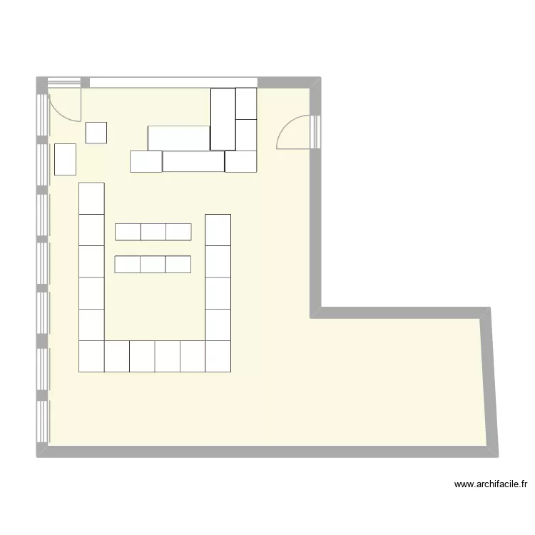 Salle  de classe. Plan de 1 pièce et 66 m²