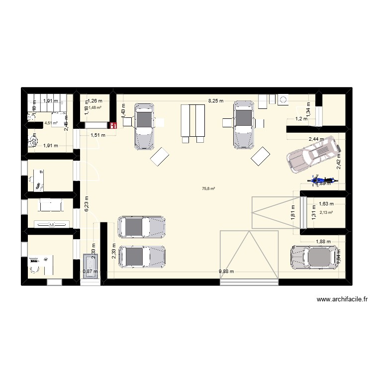 Plan garage. Plan de 0 pièce et 0 m2