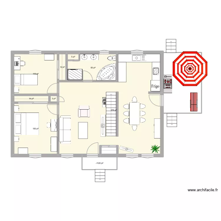 FG-44A. Plan de 9  et 92 m²
