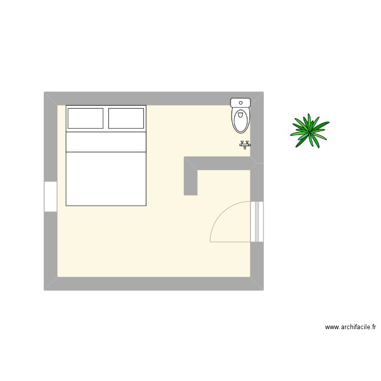 STUDIO KK. Plan de 1 pièce et 13 m2