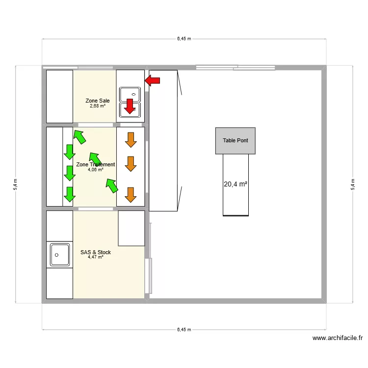 pinatel. Plan de 4  et 32 m²