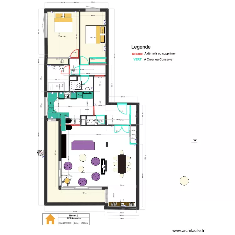 Monet Projet APS 20/6/26. Plan de 6 et 50 m² Monet Projet APS 20/6/26. Plan de 6 et 50 m²