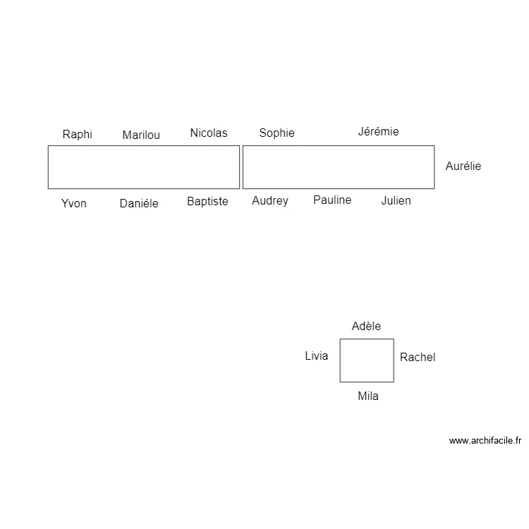 table Noel 2023. Plan de 
