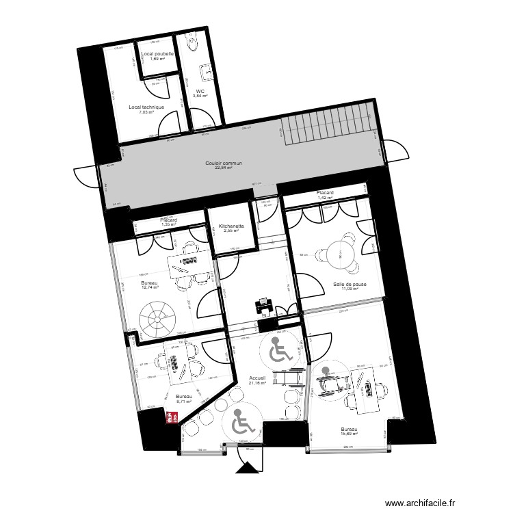 Brive projet bureau accueil v2. Plan de 0 pièce et 0 m2