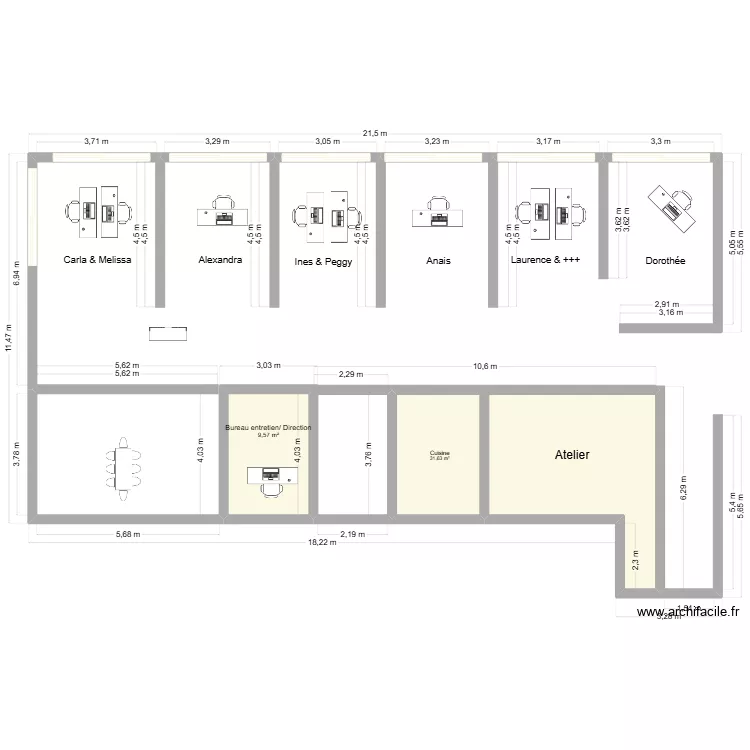 bureau. Plan de 