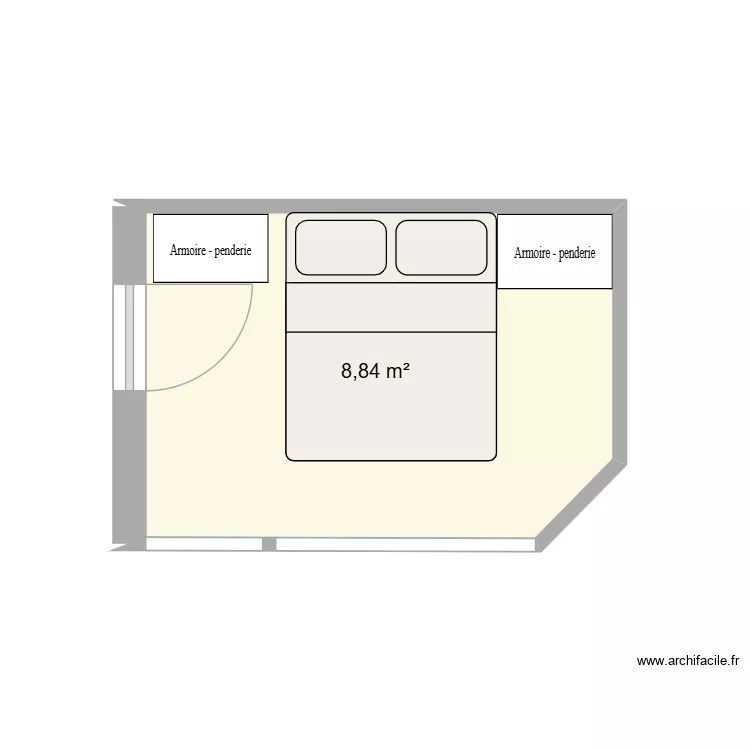 CHAMBRE RDC MESCOAT. Plan de 1 Pièce et 9 m² CHAMBRE RDC MESCOAT. Plan de 1 Pièce et 9 m²