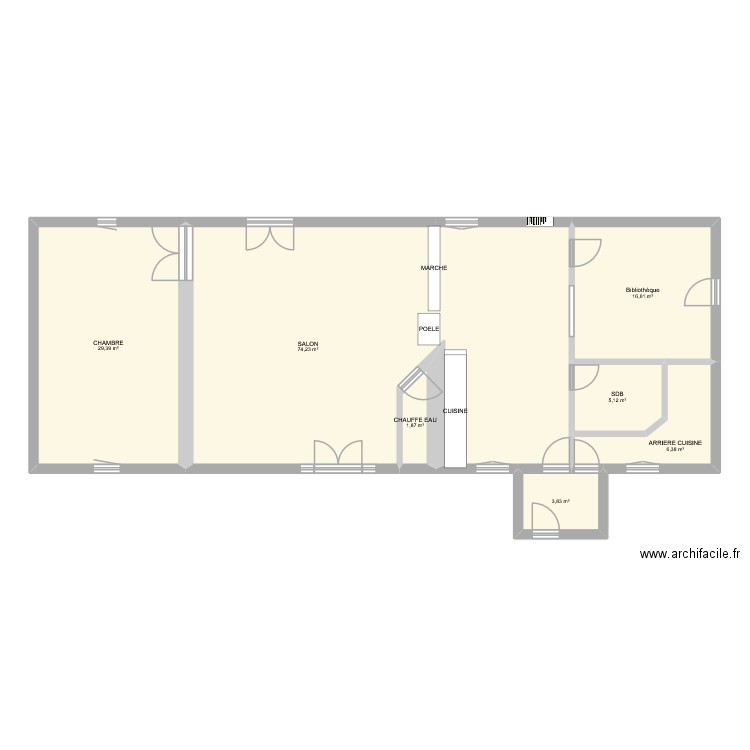 MAISON PIEUSE. Plan de 7 pièces et 137 m2