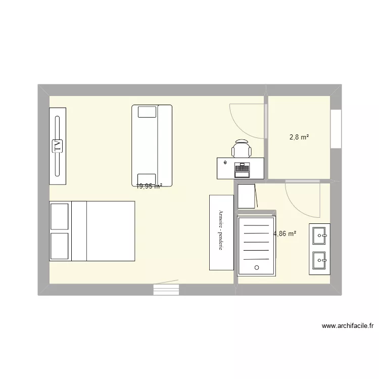 am&eacute;nagement cellier. Plan de 