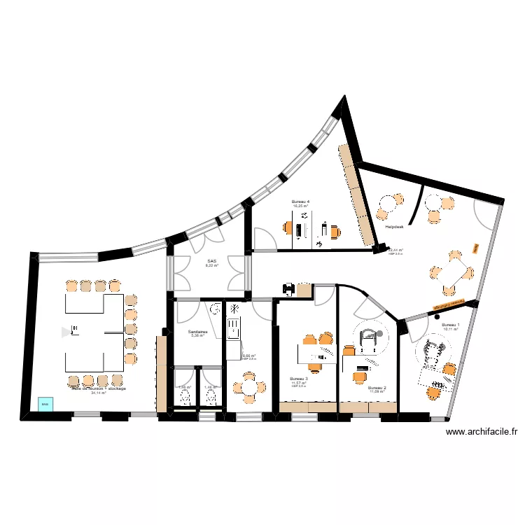 Pamiers v4 -. Plan de 15  et 141 m²