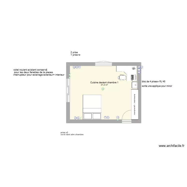 chambre 1a. Plan de chambre 1a. Plan de