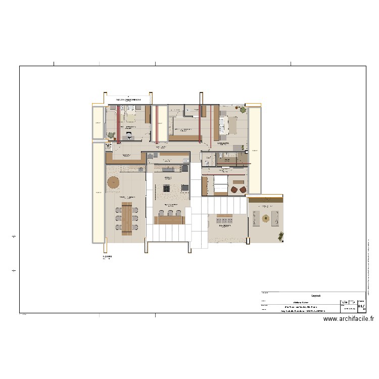 Forro. Plan de 4 pièces et 42 m2