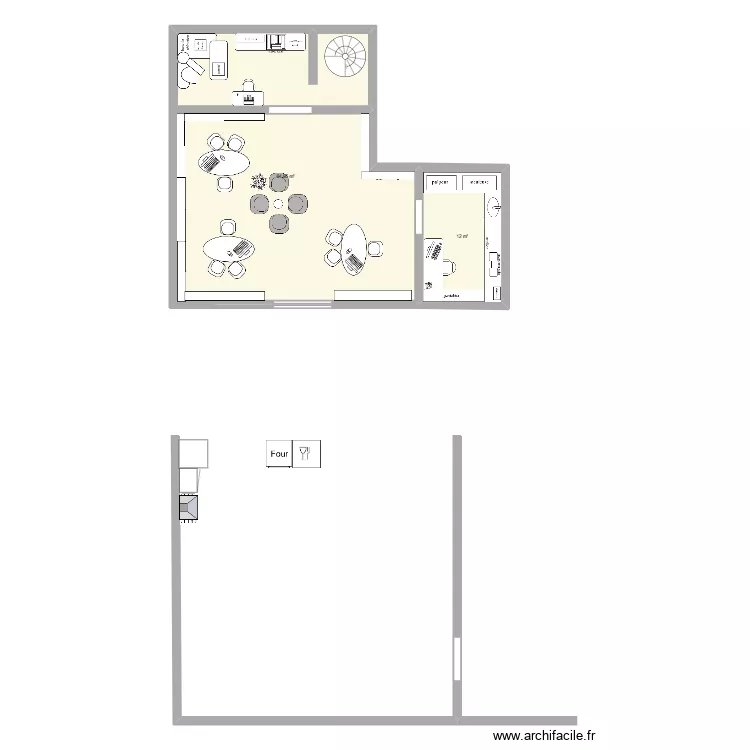 CHEF D\'OEUVRE. Plan de 2  et 77 m²